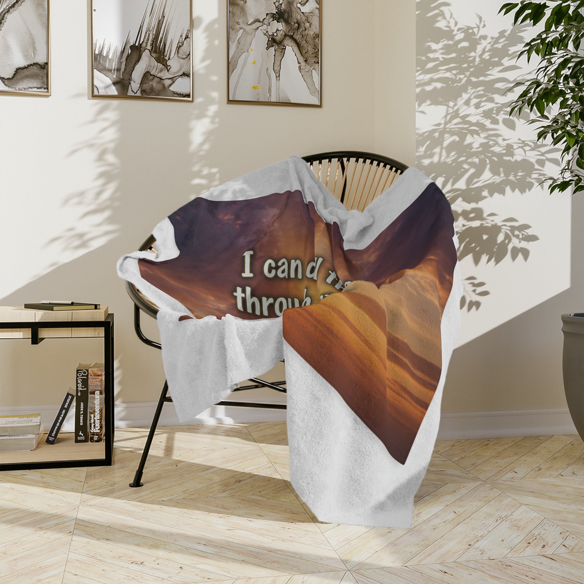 Inspirational Bible Quote Velveteen Blanket — Positive Scripture Throw