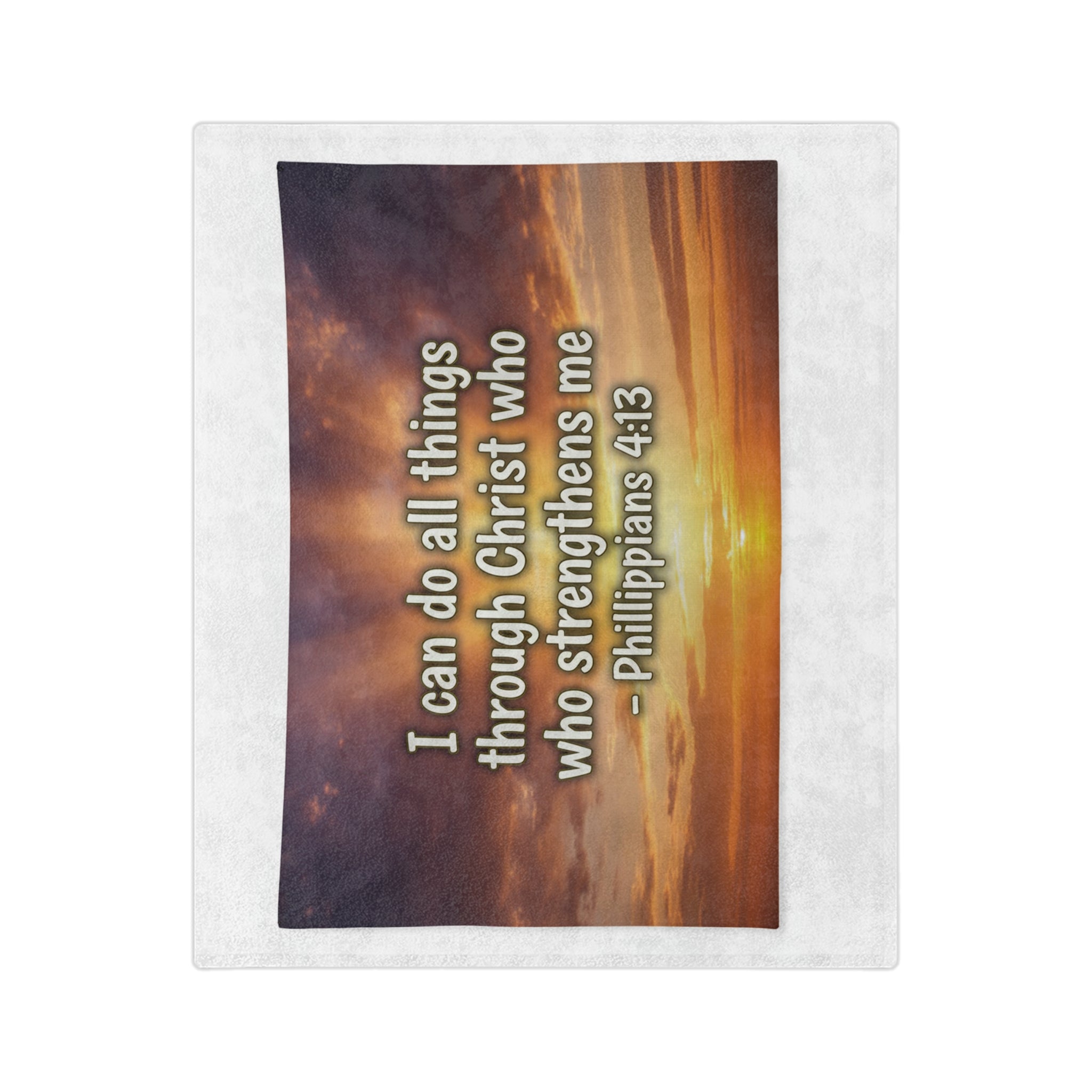 Inspirational Bible Quote Velveteen Blanket — Positive Scripture Throw