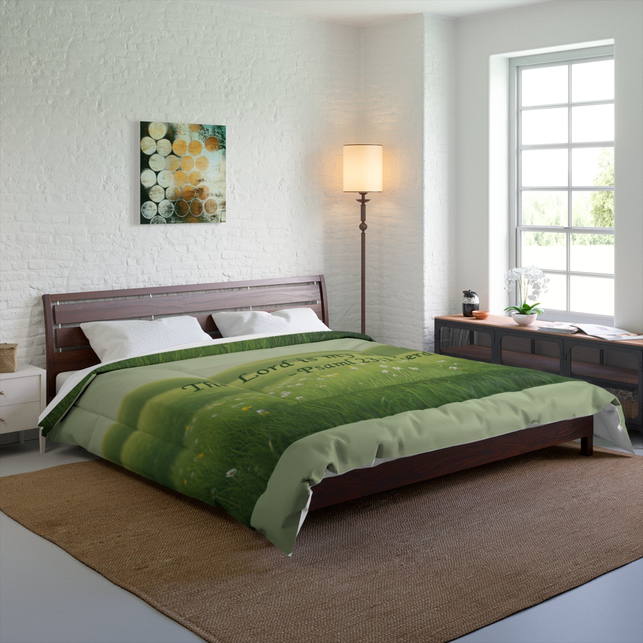 Christian Comforter — “The Lord Is My Shepherd” Inspirational Bible Quote Comforter