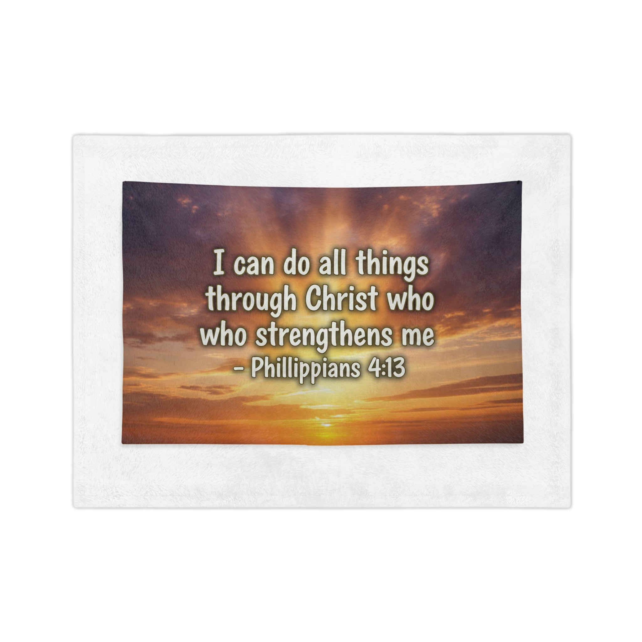 Inspirational Bible Quote Velveteen Blanket — Positive Scripture Throw