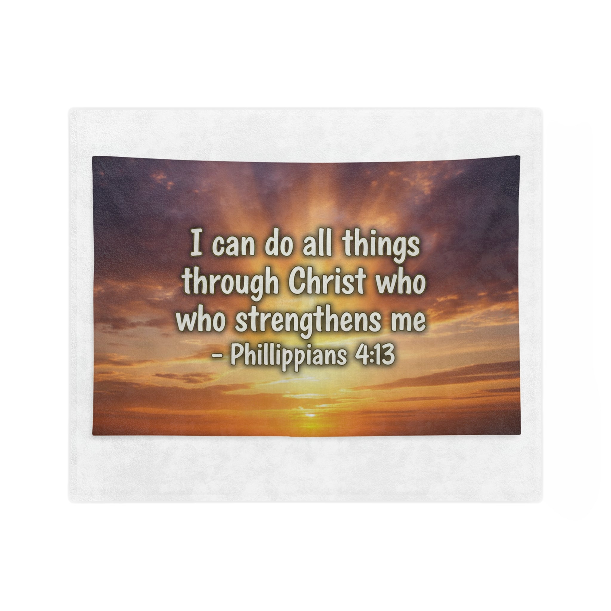 Inspirational Bible Quote Velveteen Blanket — Positive Scripture Throw