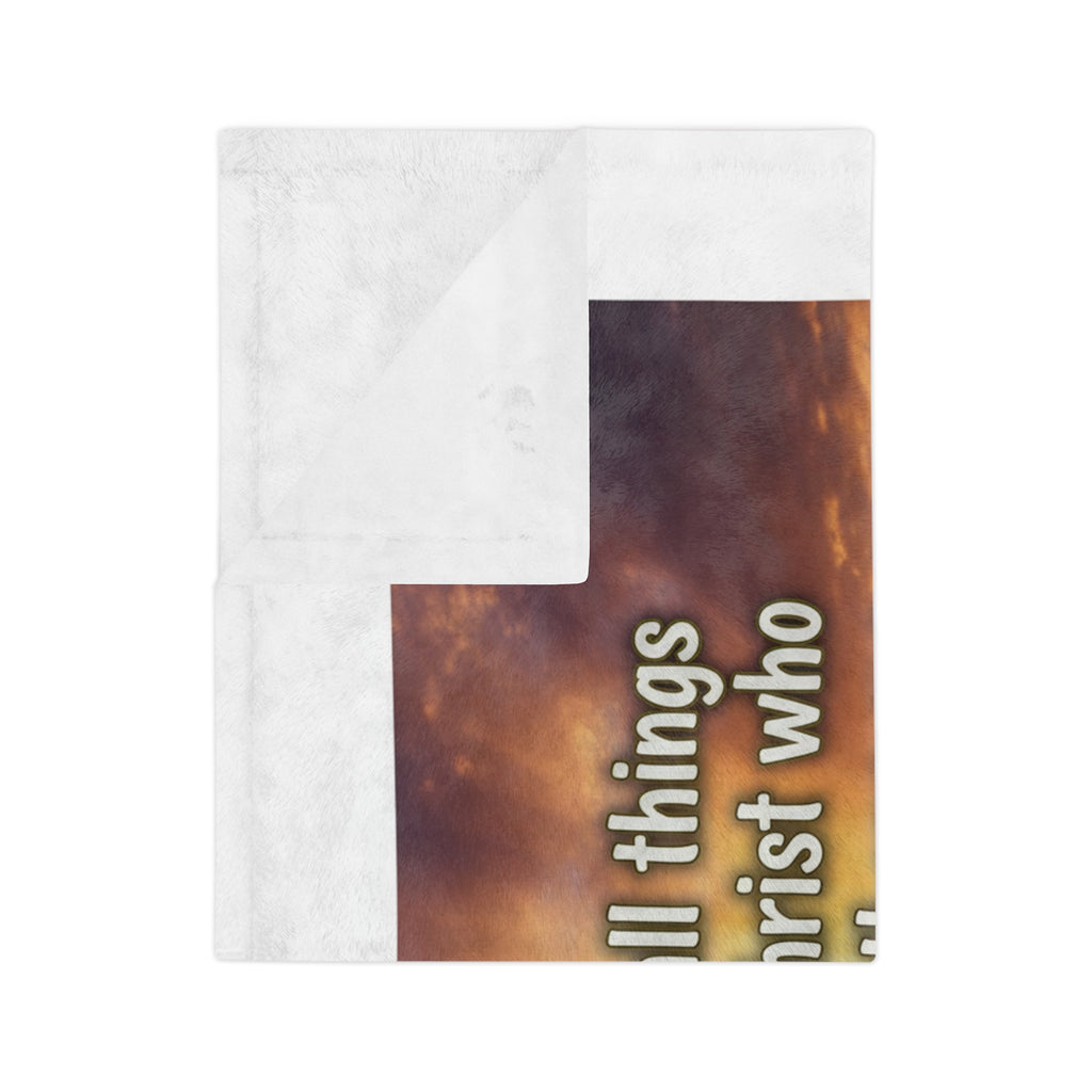 Inspirational Bible Quote Velveteen Blanket — Positive Scripture Throw