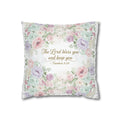 The Lord Bless You Floral Bible Verse Square Pillow cover