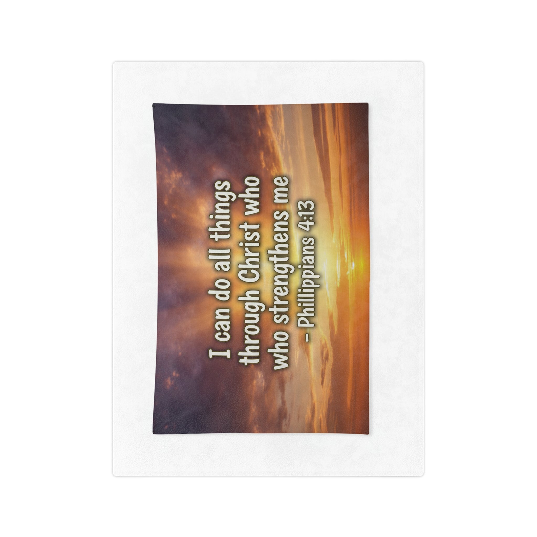 Inspirational Bible Quote Velveteen Blanket — Positive Scripture Throw