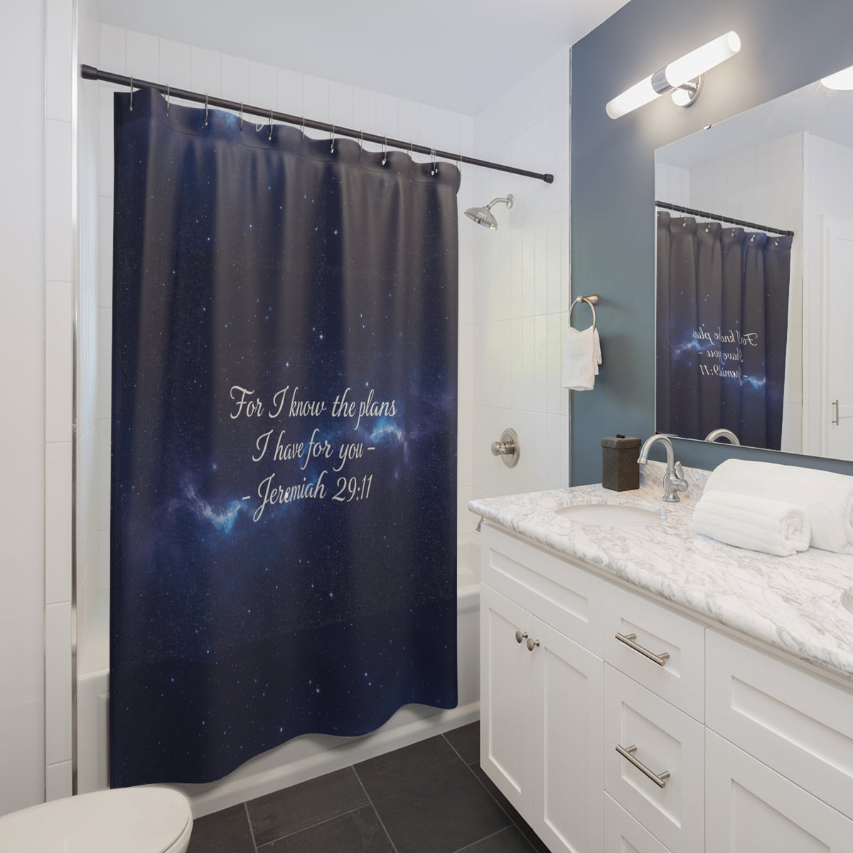 God’s Promise Shower Curtain — Faith-Based Bathroom Decor