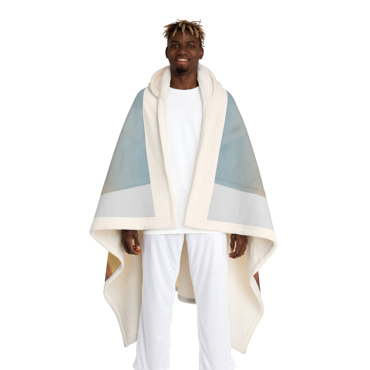 Cozy Scenic Hooded Sherpa Fleece Blanket – Wearable Blanket for Movie Nights, Camping & Winter Comfort