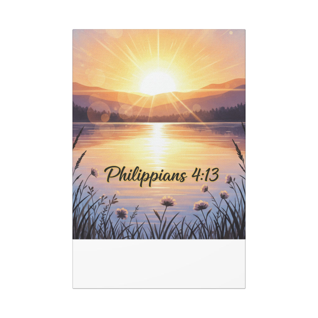 Philippians 4:13 Sunrise Canvas Wall Art – Inspirational Christian Canvas