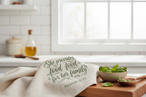 Kitchen Tea Towel - Proverbs 31:15